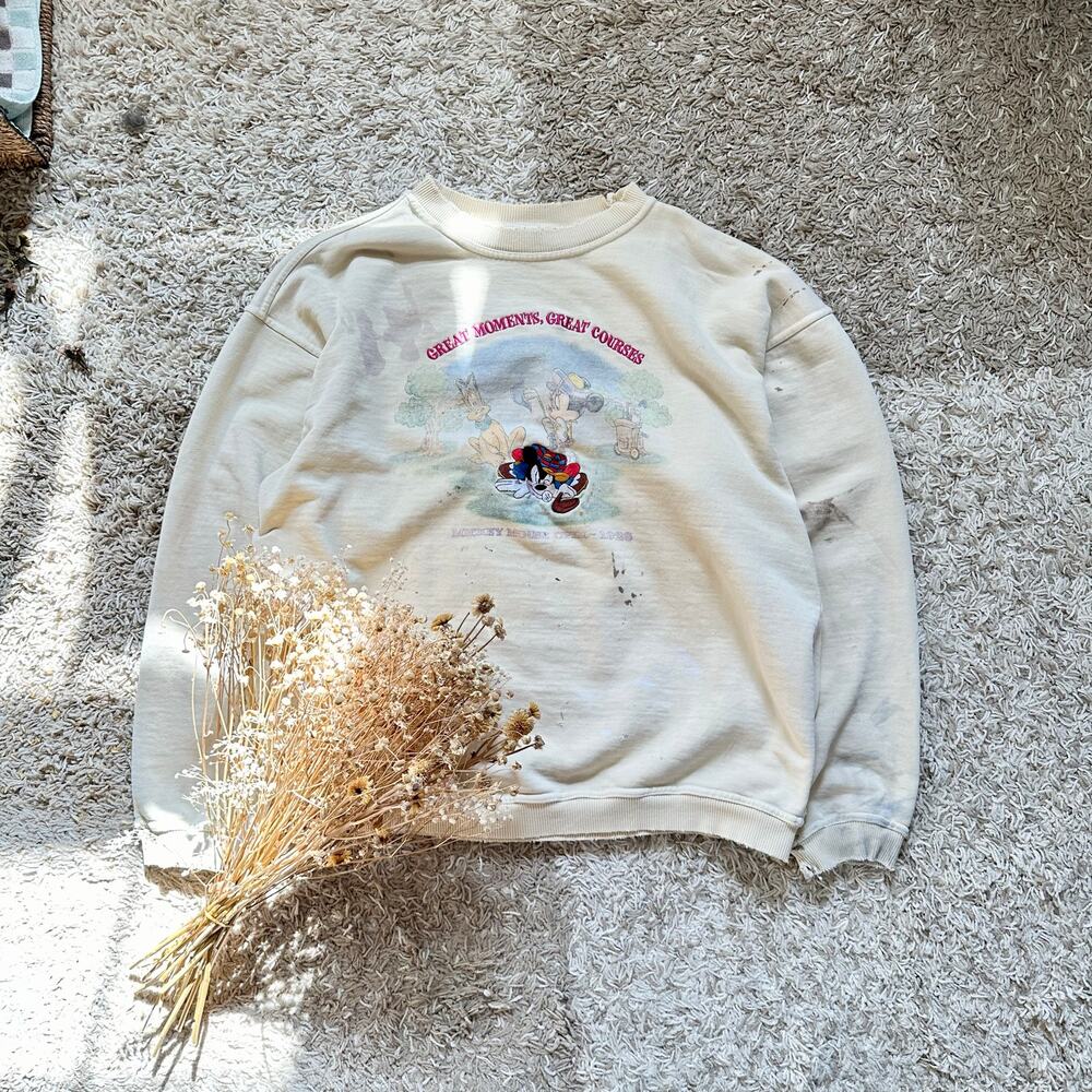 Vintage 90s The Disney Store Mickey Mouse Sweatshirt Made in Russia Mens Size L